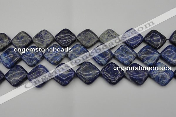 CNL1136 15.5 inches 20*20mm diamond lapis lazuli gemstone beads