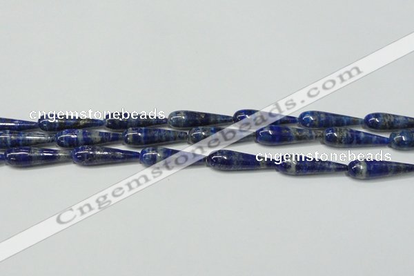 CNL1271 15.5 inches 10*35mm teardrop natural lapis lazuli beads