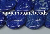 CNL1303 15.5 inches 22mm flat round natural lapis lazuli beads