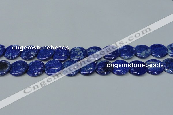 CNL1303 15.5 inches 22mm flat round natural lapis lazuli beads