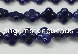 CNL1305 15.5 inches 10mm carved flower natural lapis lazuli beads