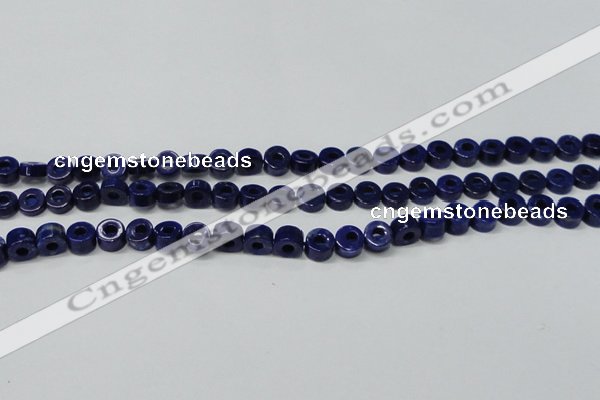 CNL1307 15.5 inches 8mm donut natural lapis lazuli beads