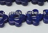 CNL1311 15.5 inches 18mm carved flower natural lapis lazuli beads