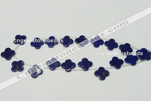 CNL1316 Top drilled 19mm flower natural lapis lazuli beads