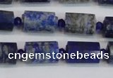 CNL1606 15.5 inches 10*15mm faceted tube lapis lazuli gemstone beads