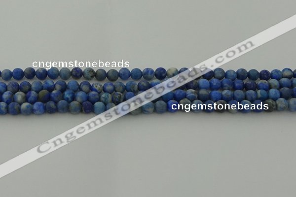 CNL1651 15.5 inches 6mm round matte lapis lazuli beads wholesale