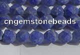 CNL1665 15.5 inches 6mm faceted nuggets matte lapis lazuli beads