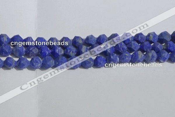 CNL1668 15.5 inches 12mm faceted nuggets matte lapis lazuli beads