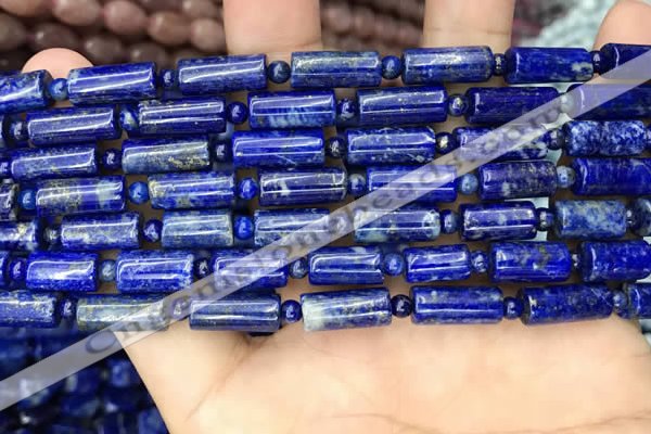 CNL1685 15.5 inches 4mm round & 6*12mm - 6*14mm tube lapis lazuli beads