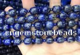 CNL1686 15.5 inches 4mm round & 9*9mm drum lapis lazuli beads