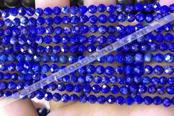 CNL1705 15.5 inches 4mm faceted round lapis lazuli beads