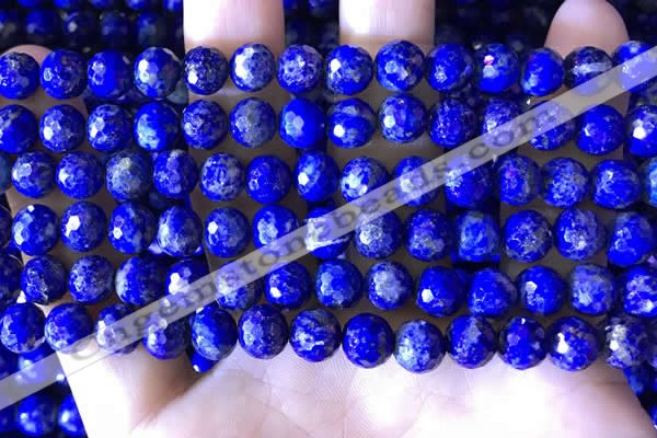 CNL1707 15.5 inches 8mm faceted round lapis lazuli beads