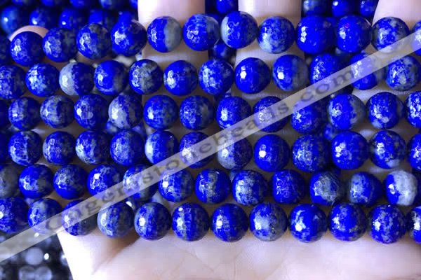 CNL1709 15.5 inches 8mm faceted round lapis lazuli beads