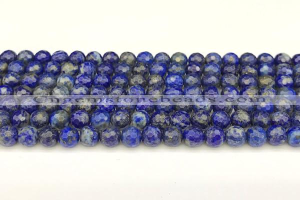 CNL1735 15 inches 6mm faceted round lapis lazuli beads