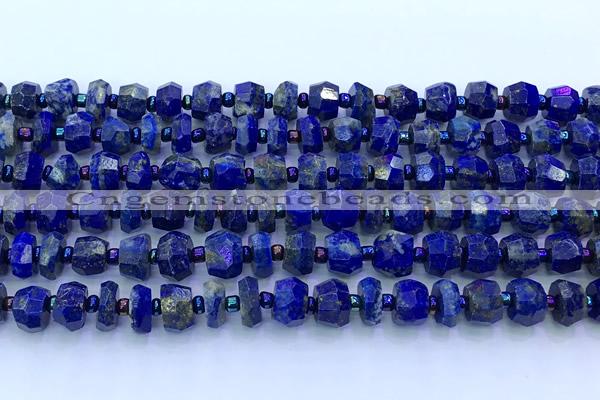 CNL1740 15 inches 5*7mm-6*8mm faceted nuggets lapis lazuli beads