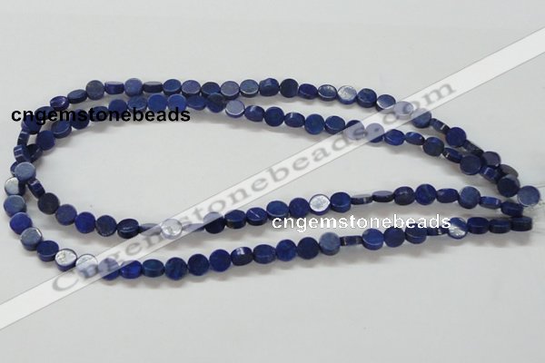 CNL240 15.5 inches 8mm coin natural lapis lazuli beads wholesale