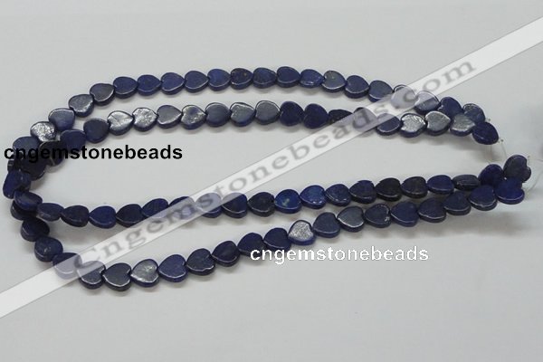 CNL243 15.5 inches 10*10mm heart natural lapis lazuli beads wholesale