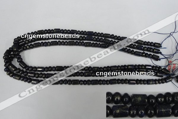 CNL434 15.5 inches 4*6mm rondelle & 6*9mm tube natural lapis lazuli beads