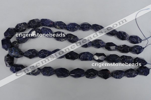 CNL441 15.5 inches 12*20mm faceted nuggets natural lapis lazuli beads