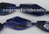 CNL443 15.5 inches 13*30mm faceted nuggets natural lapis lazuli beads