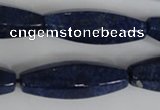CNL448 15.5 inches 14*35mm faceted rice natural lapis lazuli beads