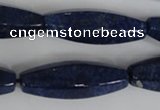 CNL448 15.5 inches 14*35mm faceted rice natural lapis lazuli beads