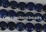 CNL451 15.5 inches 10mm flat round natural lapis lazuli beads