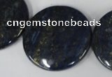 CNL459 15.5 inches 30mm flat round natural lapis lazuli beads