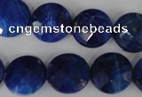 CNL473 15.5 inches 16mm faceted coin natural lapis lazuli beads