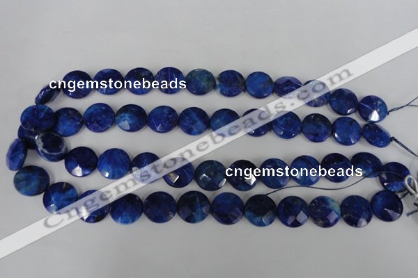 CNL473 15.5 inches 16mm faceted coin natural lapis lazuli beads