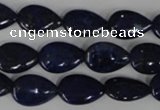 CNL501 15.5 inches 10*14mm flat teardrop natural lapis lazuli beads