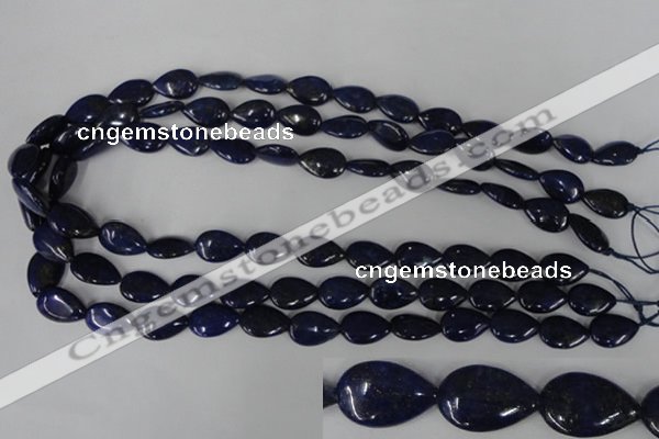 CNL501 15.5 inches 10*14mm flat teardrop natural lapis lazuli beads