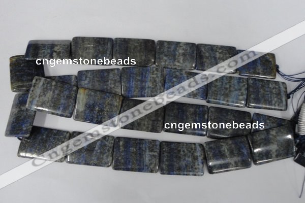 CNL547 15.5 inches 22*30mm flat tube natural lapis lazuli gemstone beads