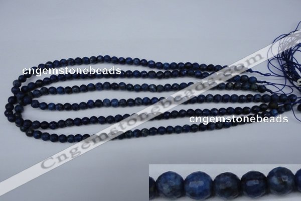 CNL601 15.5 inches 6mm faceted round natural lapis lazuli gemstone beads