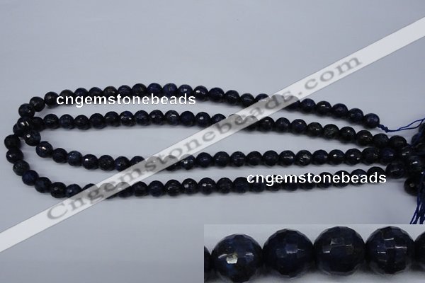 CNL602 15.5 inches 8mm faceted round natural lapis lazuli gemstone beads