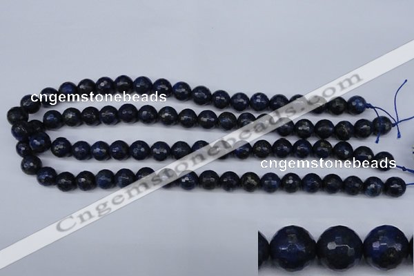 CNL603 15.5 inches 10mm faceted round natural lapis lazuli gemstone beads