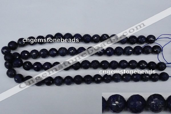 CNL604 15.5 inches 12mm faceted round natural lapis lazuli gemstone beads