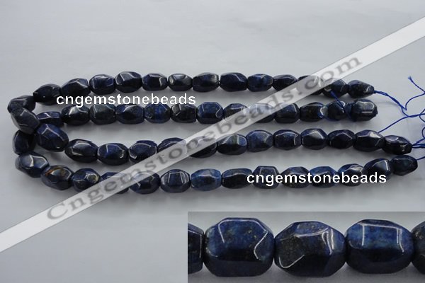 CNL640 15.5 inches 10*15mm faceted nuggets natural lapis lazuli beads