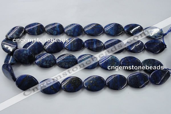 CNL704 15.5 inches 18*25mm twisted oval natural lapis lazuli beads