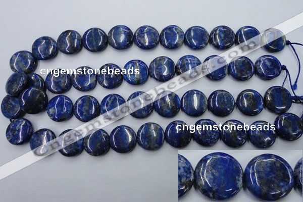 CNL734 15.5 inches 18mm flat round natural lapis lazuli gemstone beads