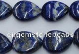 CNL745 15*20mm flat teardrop natural lapis lazuli gemstone beads