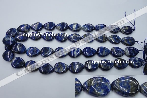 CNL745 15*20mm flat teardrop natural lapis lazuli gemstone beads