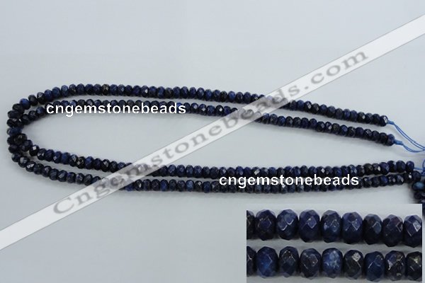 CNL871 15.5 inches 4*6mm faceted rondelle natural lapis lazuli beads