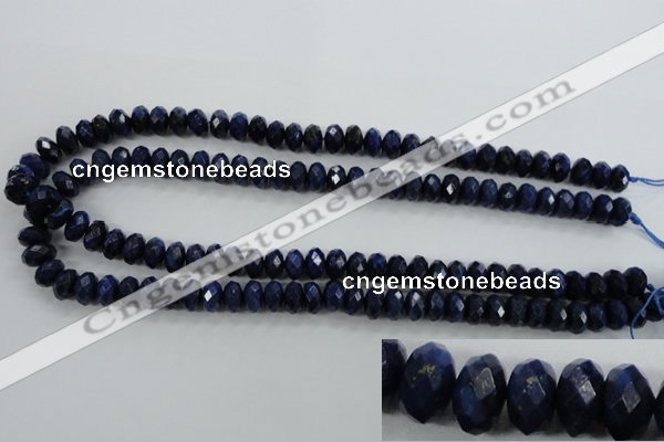 CNL873 15.5 inches 6*10mm faceted rondelle natural lapis lazuli beads