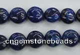 CNL924 15.5 inches 12mm flat round natural lapis lazuli gemstone beads