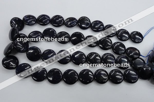 CNL928 15.5 inches 20mm flat round natural lapis lazuli gemstone beads