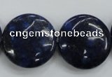 CNL929 15.5 inches 25mm flat round natural lapis lazuli gemstone beads