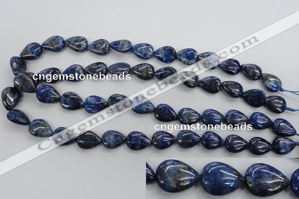 CNL955 15.5 inches 12*16mm flat teardrop natural lapis lazuli beads