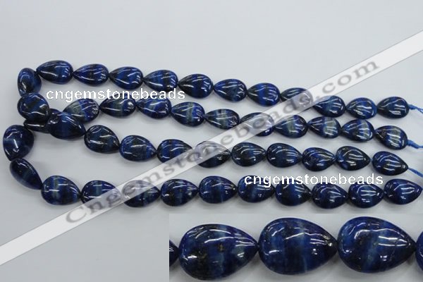 CNL956 15.5 inches 13*18mm flat teardrop natural lapis lazuli beads