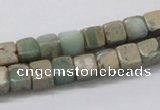 CNS06 16 inches 7*7mm cube natural serpentine jasper beads wholesale